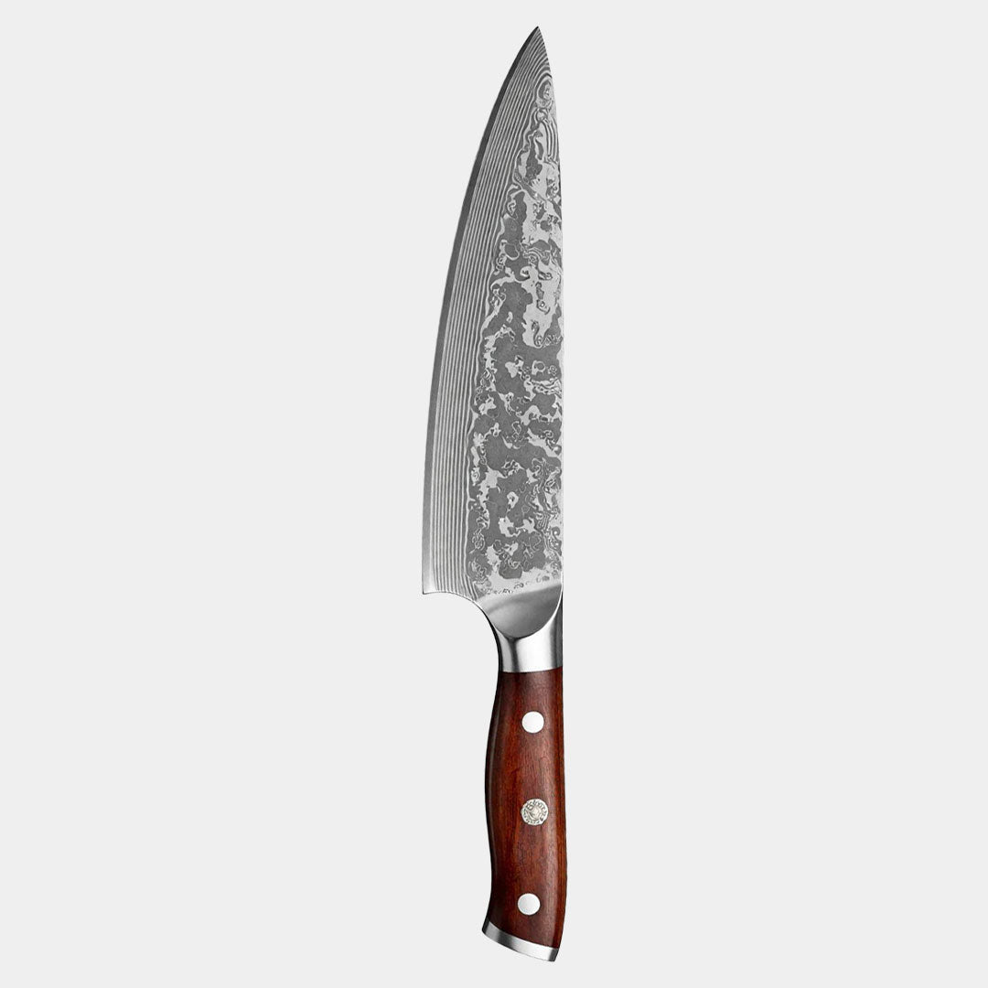 Couteau de cuisine en acier damas